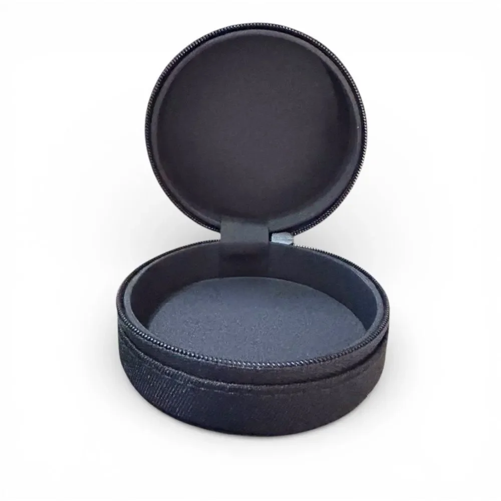 Prada Black Round Zip Cosmetic Case